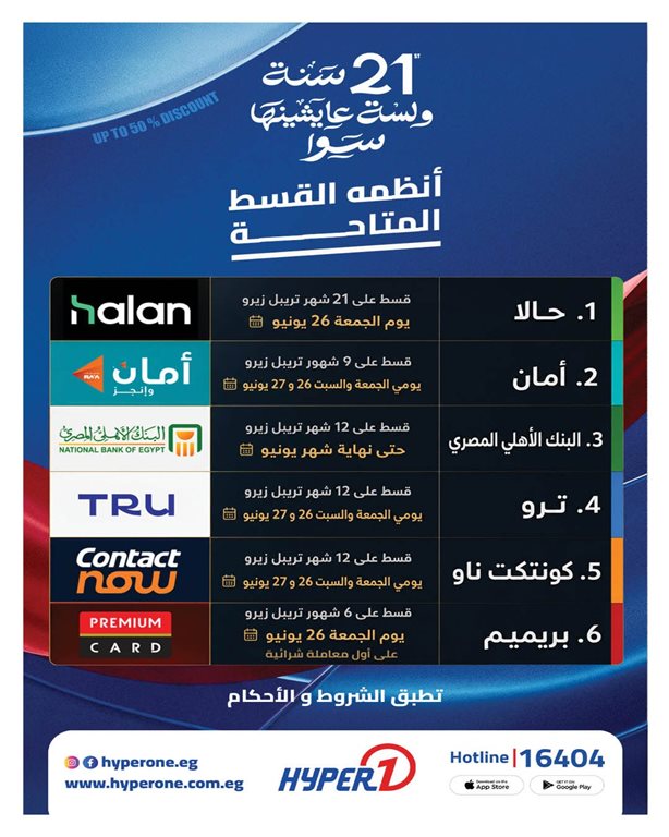 عروض هايبر وان اليوم