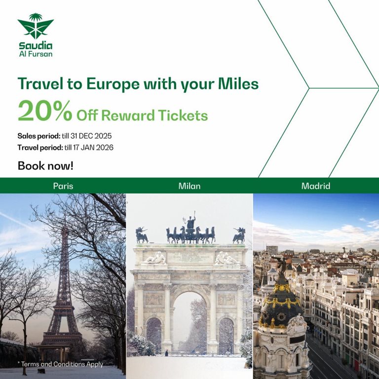 عروض الخطوط السعودية للرحلات الدولية اليوم